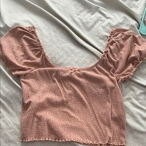 American Eagle Outfitters Pink Floral Crop Top